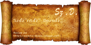 Szántó Dezső névjegykártya
