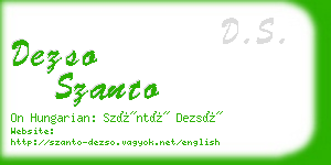 dezso szanto business card